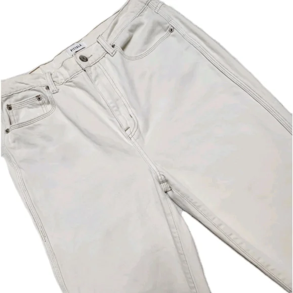 Pistola $178 Cassie Straight Leg Cropped Jeans "Ecru Vintage" Cream Women's 29 - Picture 3 of 10